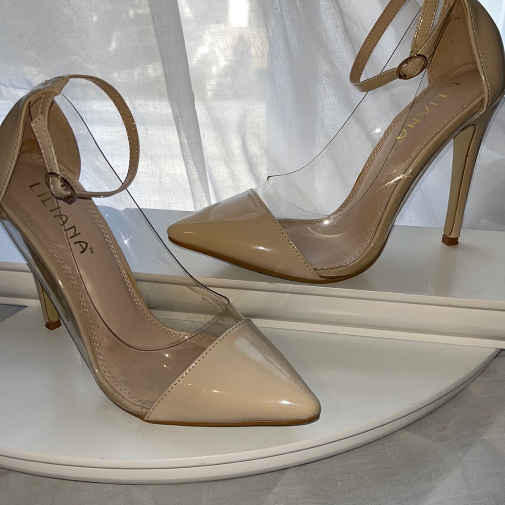 LILIANA Lucite High heels with ankle strap size 7.5